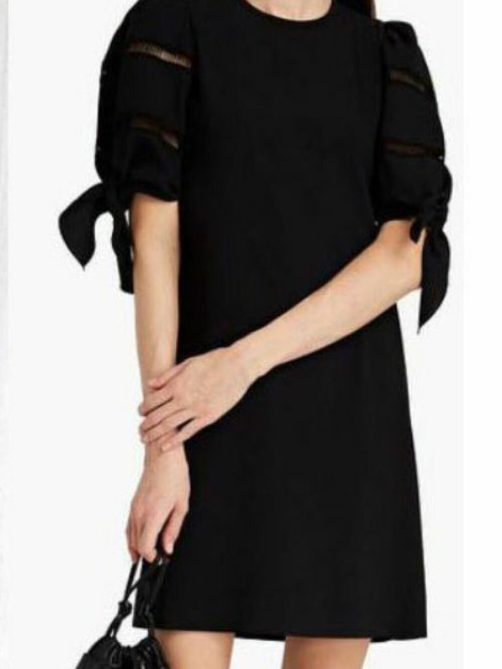 See by Chloé Black Bow Sleeve Dress – FR 36